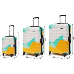 yayavar Hard Body Set of 3 Luggage 4 Wheels - MEXICO - Printed Trolley Bag - Teal-picture-28