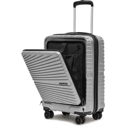 yayavar Small Cabin Suitcase (55 cm) 8 Wheels - BERLIN CABIN PRO|LaptopCompartment|USB ChargingPoint|5YearsInternationalWarranty - Black, Silver-picture-10