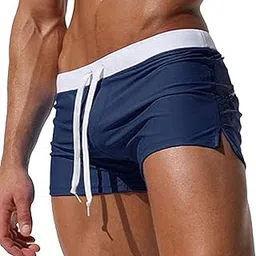 yayay Swimwear Swimming Shorts Trunk,Men's Fashion Quick Dry Back Pocket Design Solid Colour Flats Beach Swim Shorts-picture-35