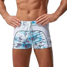 yayay Swimwear Swimming Shorts Trunk,Men's Swimming Trunks Patchwork Flat Print Beach Surf Casual Sports Shorts-picture-26
