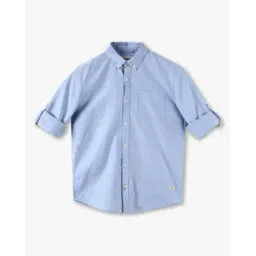 Boys Button-Down Collar Cotton Shirt-image-26