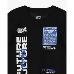 yb dnmx Boys EPP-11 Typographic Print Slim Fit Cotton Round-Neck T-Shirt image 3