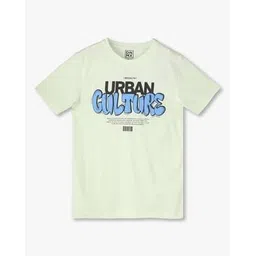 Boys Typographic Print Regular Fit Crew-Neck T-Shirt-image-14