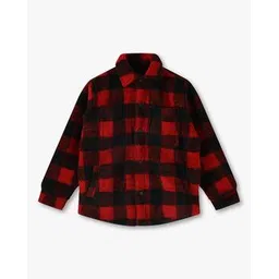 yb dnmx Boys Checked Boxy Fit Jacket with Patch Pocket-picture-19