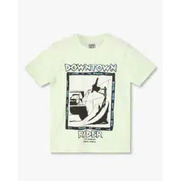 yb dnmx Boys Graphic Print Boxy Fit Crew-Neck T-Shirt-picture-53