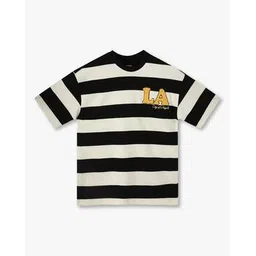 yb dnmx Boys Striped Boxy Fit Round-Neck T-Shirt-picture-44