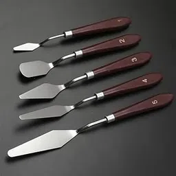 YBN 5 Pieces Painting Knives Stainless Steel Spatula Palette Knife Oil Painting Accessories Color Mixing Set for Oil, Canvas, Acrylic Painting (1)-picture-31