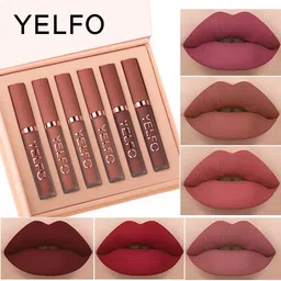 yelfo Handiyan Smudge Proof Waterproof Matte Liquid Lipstick Combo 6 pc-picture-11