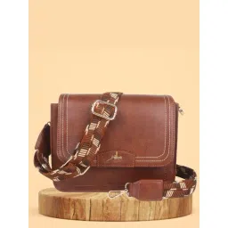 Yelloe Tan Solid Medium Sling Handbag-picture-48