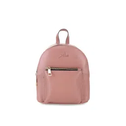 yelloe Women Peach-Coloured Solid Backpack-picture-22