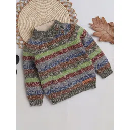 Yellow Apple Boys Striped Mock Collar Pullover Sweater-picture-46