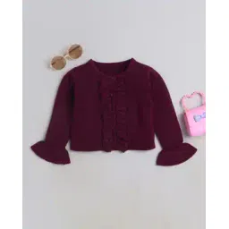 yellow apple Girls Cardigan with Bell Sleeves-picture-10