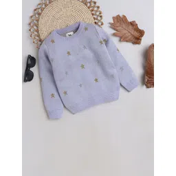 Yellow Apple Girls Conversational Printed Woollen Pullover Sweater-picture-32