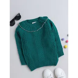 Yellow Apple Girls Self Design Pullover Sweater-picture-54