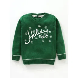 Yellow Apple Girls Typography Embroidered Round Neck Full Sleeve Pullover Sweaters-picture-29