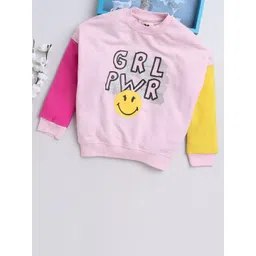 Yellow Apple Girls Typography Woollen Pullover-picture-23