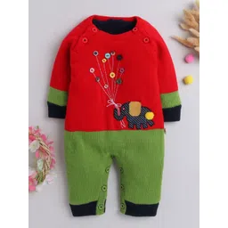 Yellow Apple Infants Colorblocked Rompers WIth Inner Fur Fleece-picture-53