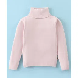 Yellow Apple Viscose Knit Full Sleeves Turtle Neck  Solid Colour Winter T-Shirt - Pink-picture-33