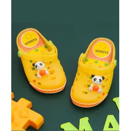 Yellow Bee Baby Panda Applique Detailed Perforated LED Clogs - Yellow-picture-24