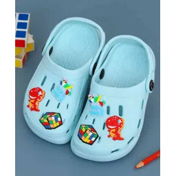 Yellow Bee Backpack & Dinosaur Applique Detailed Perforated Slingback Clogs - Blue-picture-14