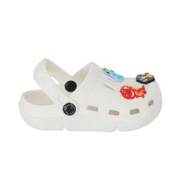 Yellow Bee Backpack & Dinosaur Applique Detailed Perforated Slingback Clogs - White image 5