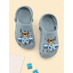 Yellow Bee Boy Bear Pilot & Jet Rotating Charm Clogs-picture-35