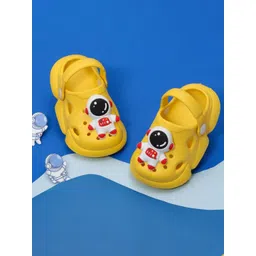 Yellow Bee Boys Astronaut Detail Applique Rubber Clogs-picture-44