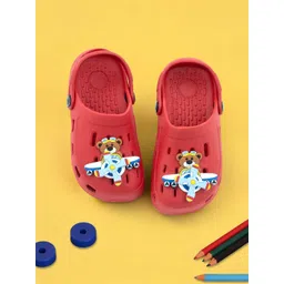 Yellow Bee Boys Bear & Airplane Motif Clogs-picture-37