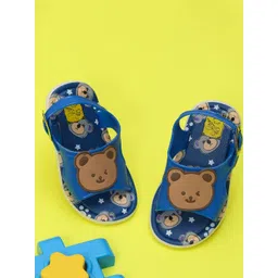 Yellow Bee Boys Bear Applique Detail Comfort Sandals-image-22