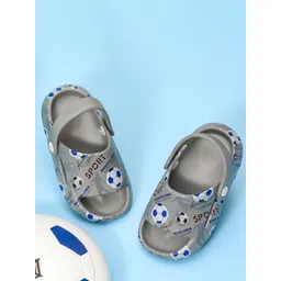 Yellow Bee Boys Football Printed Rubber Clogs-picture-43