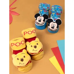 Yellow Bee Boys Pack Of 2 Patterned Cotton Ankle Length Disney 3D Socks-picture-37