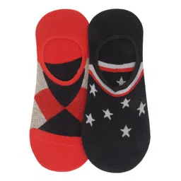 Yellow Bee Boys Pack Of 2 Patterned Cotton Shoe Liners Socks-picture-28