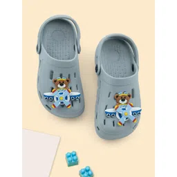 Yellow Bee Boys Pilot Bear & Jet Charm Clogs-picture-11