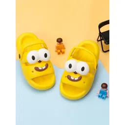 Yellow Bee Boys Self Design Slip-On Sliders-image-15