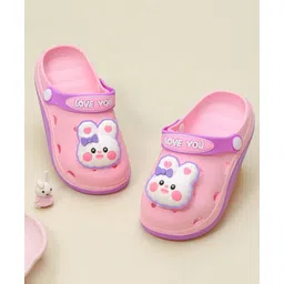 Yellow Bee Bunny Applique Detailed Clogs - Pink-picture-20