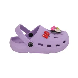 Yellow Bee Disney Solid Perforated Clogs With Minnie Mouse Charms - Purple image 5