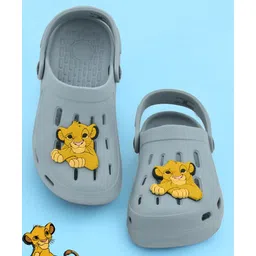 Yellow Bee Disney The Lion King Featuring Solid Perforated Clogs With Simba Charms - Grey-picture-10
