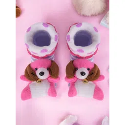 Yellow Bee Girls Bear Stuffed Ankle Length Socks-picture-17