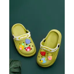 Yellow Bee Girls Green & Red Clogs Sandals-picture-42