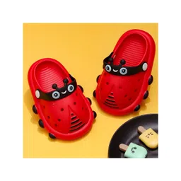 Yellow Bee Girls Printed Bug Pattern Rubber Clogs-picture-21