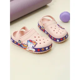 Yellow Bee Girls Printed Comfortable Unicorn Rubber Clogs-picture-25