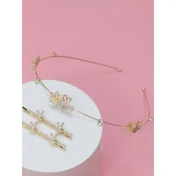 Yellow Bee Girls Set of 3 Embellished Hair Accessory Set-picture-21