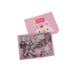 Yellow Bee Girls Silver-Toned Set of 15 Embellished Hair Accessory Set-picture-33