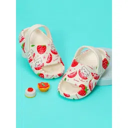 Yellow Bee Girls Strawberry and Cat Printed Rubber Clogs-picture-17