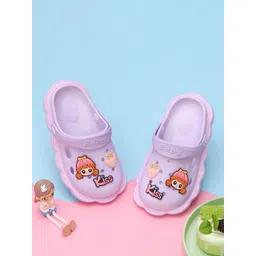 Yellow Bee Girls Strawberry and Doll Motif Printed Rubber Clogs-picture-26