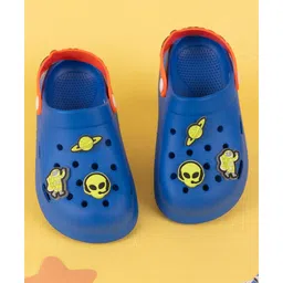 Yellow Bee Glow in the Dark Space Themed Applique Detailed Perforated Slingback Clogs - Blue-picture-20