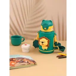 Yellow Bee Green & Yellow Single Stainless Steel Printed Water Bottle-picture-42