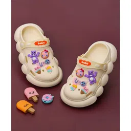 Yellow Bee Ice Cream & Animal Applique Detailed Slingback Clogs - Cream-picture-12