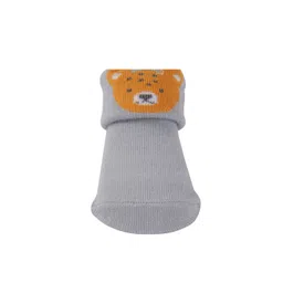 Yellow Bee Infant Boys Bear Face Patterned Cotton Ankle-Length Socks image 2