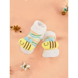 Yellow Bee Infant Girls Cute Bee Design Striped Ankle Length Socks-picture-56